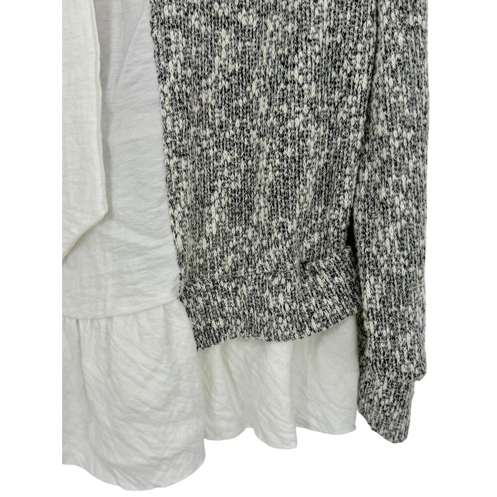 Anthropologie X Clu Willoughby Shimmer Knit Ruffle Hem Bow Back L/S Top - Picture 6 of 16